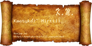 Kmetykó Mirtill névjegykártya